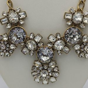J. Crew Clear Crystal Bling Statement Necklace